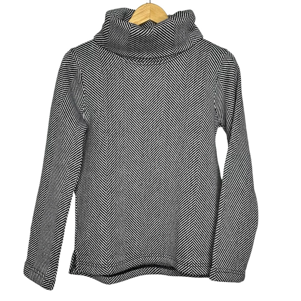 J. Crew small black and white thin stripped turtleneck sweater